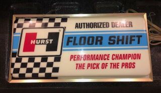 Vintage Hurst Shifters Sign.  Chevrolet,  Ford,  Pontiac,  Plymouth,  Dodge,  Amc