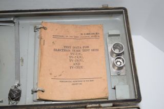 Vintage 1962 US Army Test Set Electron TV - 7/U Tube Tester 2