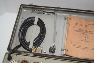 Vintage 1962 US Army Test Set Electron TV - 7/U Tube Tester 3
