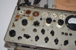 Vintage 1962 US Army Test Set Electron TV - 7/U Tube Tester 5