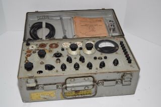 Vintage 1962 US Army Test Set Electron TV - 7/U Tube Tester 6