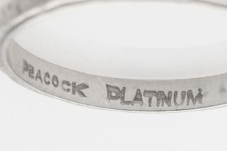 Antique 1930s Signed Peacock Platinum Eternity Wedding Band Ring RARE 2