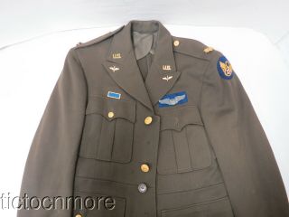 Wwii Us Army Air Corps 8th Air Force Patch Pilot Wings Uniform Jacket 36r 1942