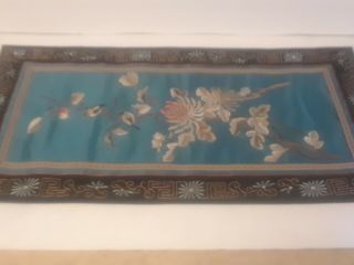 Vintage Asian Chinese/Japanese Embroidered SILK Cloth Birds Dogwood 13 