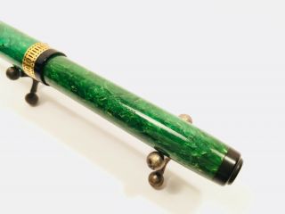 Vintage Restored Waterman Patrician Jade Green Fountain Pen 14k Flex Nib 3