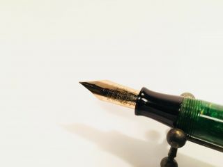 Vintage Restored Waterman Patrician Jade Green Fountain Pen 14k Flex Nib 7