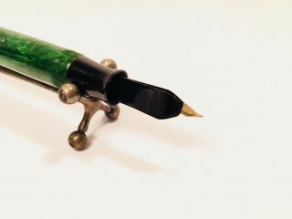 Vintage Restored Waterman Patrician Jade Green Fountain Pen 14k Flex Nib 9