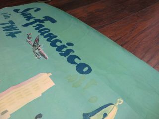 1950 ' s TWA SAN FRANCISCO TRAVEL ART POSTER Full Bleed 25X40 MCM Vtg NR 5