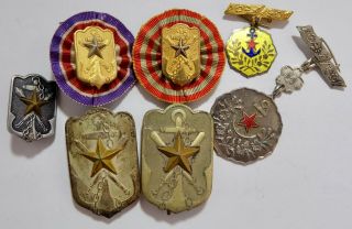 Ww1 Ww2 Japanese Imperial Reservist Medal & Patriotic Women Paramilitary Badge