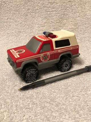 Vintage Buddy L Rescue Fire Truck Lights Up And Sounds 1989