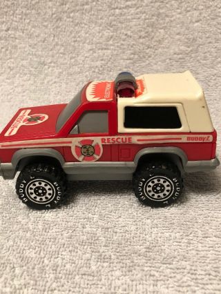 Vintage Buddy L Rescue Fire Truck Lights up and Sounds 1989 5