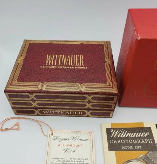 Rare Vintage Wittnauer Chronograph Box & Papers Model 228T 2