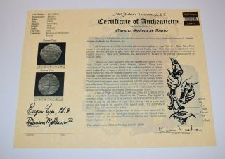 Rare ATOCHA 1622 - 8 REALES SILVER COIN - GRADE (2) - Mel Fisher Certificate - Numbered 2