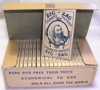 Vintage Zig Zag Cigarette Tobacco Rolling Papers Ungummed Wwii Era Box W/ 24
