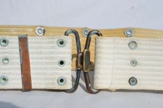 Us Army Wwii Canvas Ammunition Equipment Web Belt Painted White Mp Winter Camo