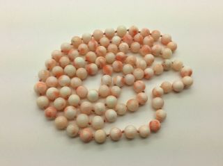 Angel Skin Coral Necklace - Hand Knotted Beads