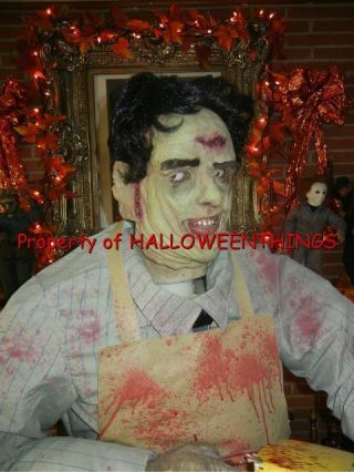 ANIMATED 6 FOOT LEATHERFACE TEXAS CHAINSAW MASSACRE HALLOWEEN PROP RARE (AS - IS) 3