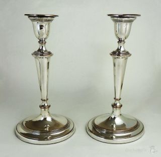 Large Pair George Iii Old Sheffield Plate Oval Candlesticks C1795