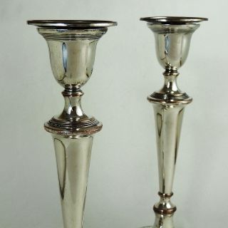 Large PAIR George III OLD SHEFFIELD PLATE Oval CANDLESTICKS c1795 6