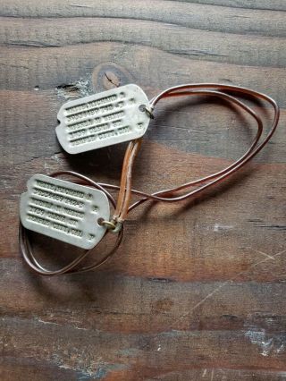 Wwii Notched Dog Tags On Cord Military Draftee Next Of Kin Nok California Ww2