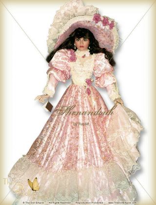 Rustie 1998 Shenandoah Pink Dress Southern Belle Porcelain Doll 42 "
