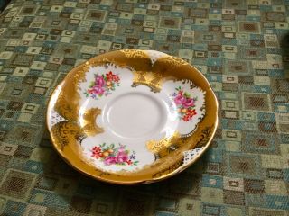 Vintage Paragon Teacup and Saucer,  Gold Gilding and Flowers 4