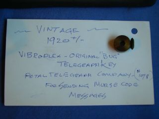 Vintage RARE Telegraph Key STAMPED PROPERTY OF POSTAL TELEGRAPH CABLE CO. 10