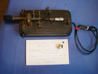 Vintage RARE Telegraph Key STAMPED PROPERTY OF POSTAL TELEGRAPH CABLE CO. 11