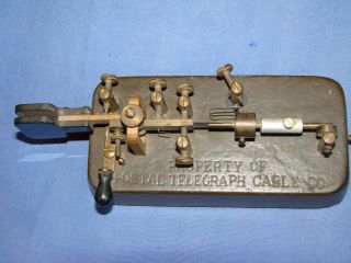Vintage Rare Telegraph Key Stamped Property Of Postal Telegraph Cable Co.