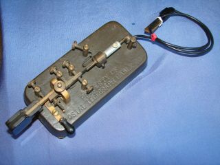 Vintage RARE Telegraph Key STAMPED PROPERTY OF POSTAL TELEGRAPH CABLE CO. 2