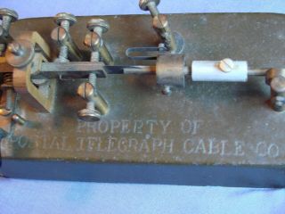 Vintage RARE Telegraph Key STAMPED PROPERTY OF POSTAL TELEGRAPH CABLE CO. 5