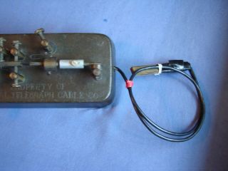 Vintage RARE Telegraph Key STAMPED PROPERTY OF POSTAL TELEGRAPH CABLE CO. 7