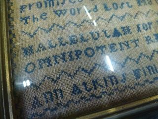Antique Alphabet Tapestry OLD Embroidery Sampler hand stitched textile 1791 7