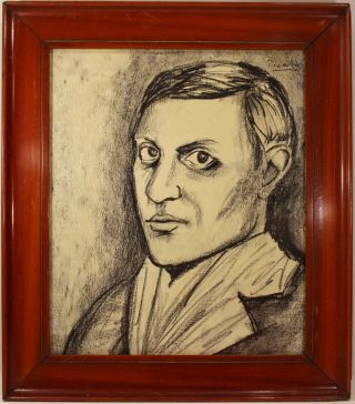 Pablo Picasso Signed,  Rare,  Framed Charcoal Drawing On Paper