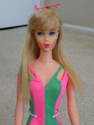 Vintage Mod Standard Straight Leg Barbie Doll Blonde 1190 Swimsuit