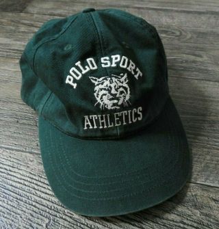 Vintage Polo Sport Athletics Green Dad Strapback Cap Hat Ralph Lauren Green