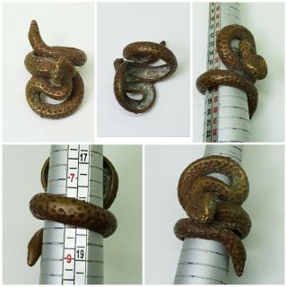 Fantastic Antique Bronze Snake Cobra Ring