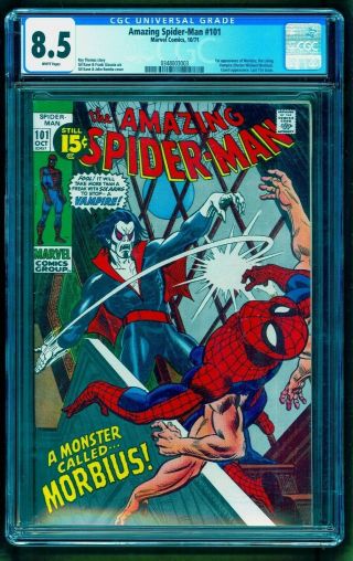 Spider - Man 101 Cgc 8.  5 Rare White Pgs Perfect Wrap First Morbius