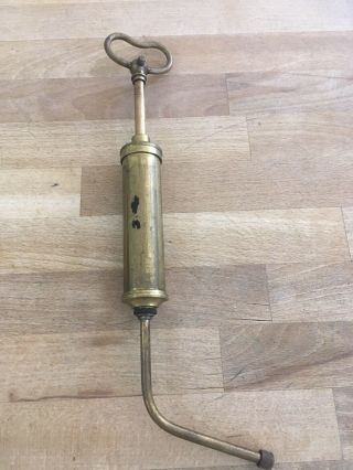 Nesthhill Rare Vintage Brass Oil Gun Syringe For Rolls Royce & Bentley