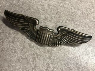 Wwii Us Army Air Corps Sterling Pilot Wings Pin Amcraft Full Size