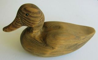 Rare Artist Signed & Dated 1983 Oscar M.  Cortes Hand Carved Wood Duck