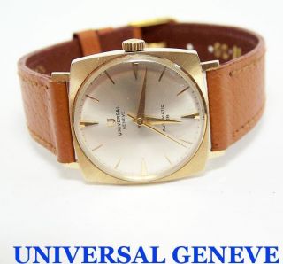 Vintage 14k Universal Geneve Unisex Automatic Watch 21833 Exlnt Serviced