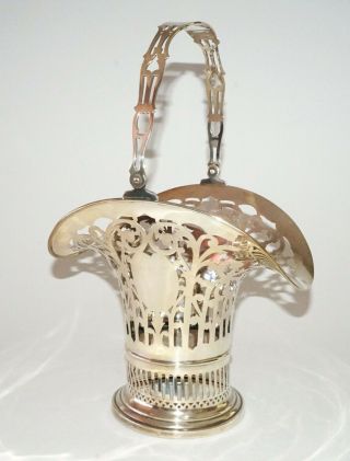 1913 Us Sterling Silver Pierced Basket W.  Flaring Lip By Gorham 1687a (cwo)