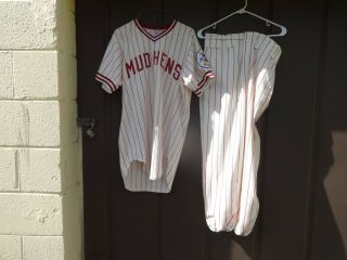 Wilson Vtg Game Worn Toledo Mud Hens Baseball Uniform Jersey - 42 Pants - Large