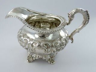 OUTSTANDING IRISH SILVER MILK JUG,  Dublin 1839 R Smith Large cream pitcher 320g 8