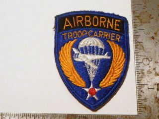 A WW 2 U S Army Airborne Troop Carrier O D Backing Cut Edge White Back Patch 3