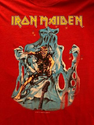 Iron Maiden Vintage 1988 Shirt Xl Seventh Son Tour Rare Red Muscle Metal 80s