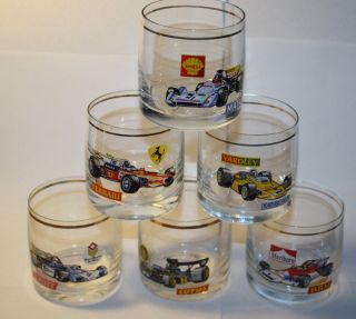 Formula 1 Vintage Set Of 6 Drinking Glasses F1 21 - Nd Championship 1970