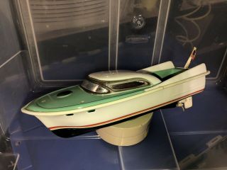 Vintage Plastic Toy Boat Inboard Battery Operated - It Runs