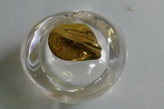 Rare Tiffany & Co.  Elsa Peretti 18K Yellow Gold Top Carved Rock Crystal Apple 11